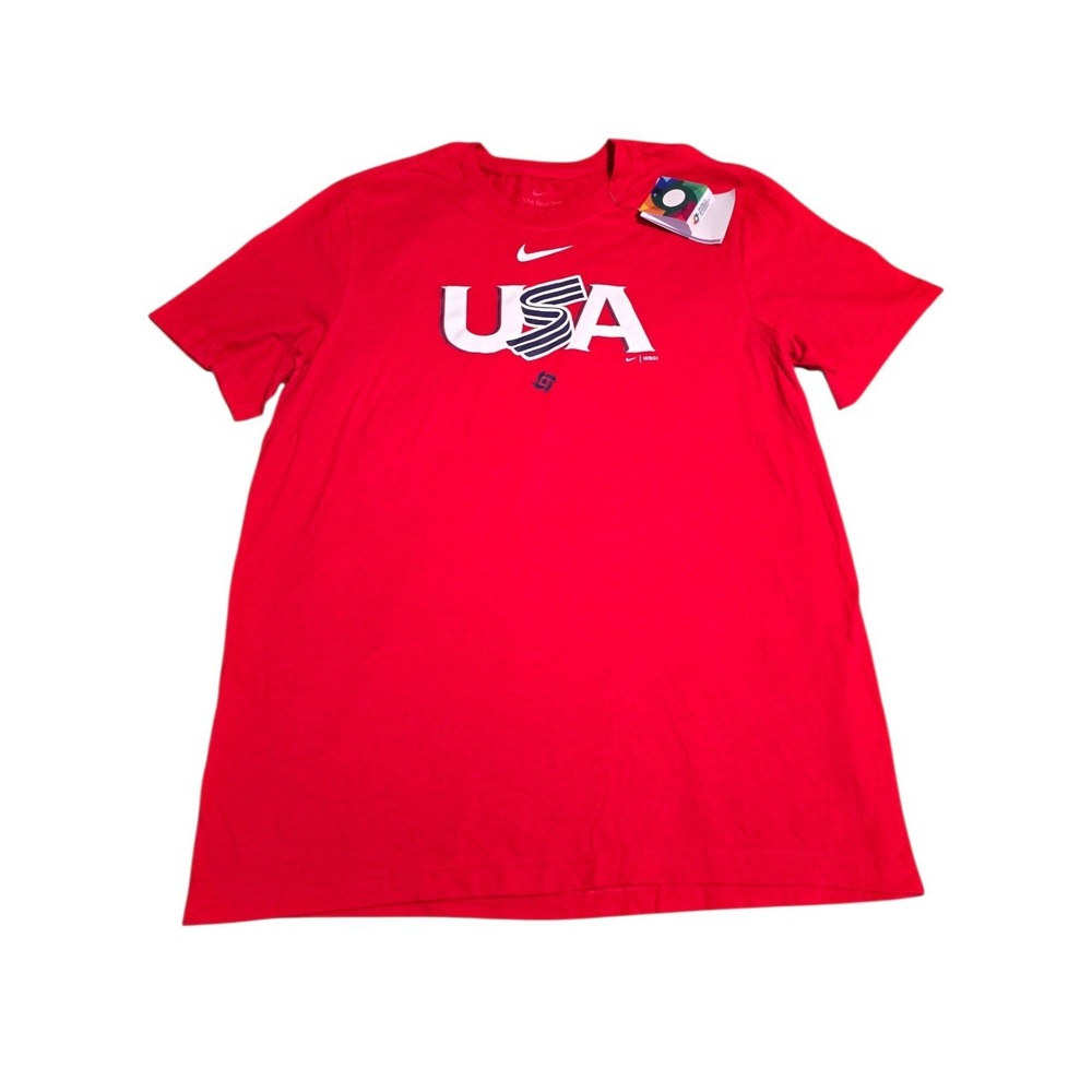 Nike USA World Baseball Classic Wordmark T-Shirt Size Large Red